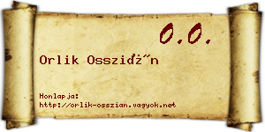 Orlik Osszián névjegykártya